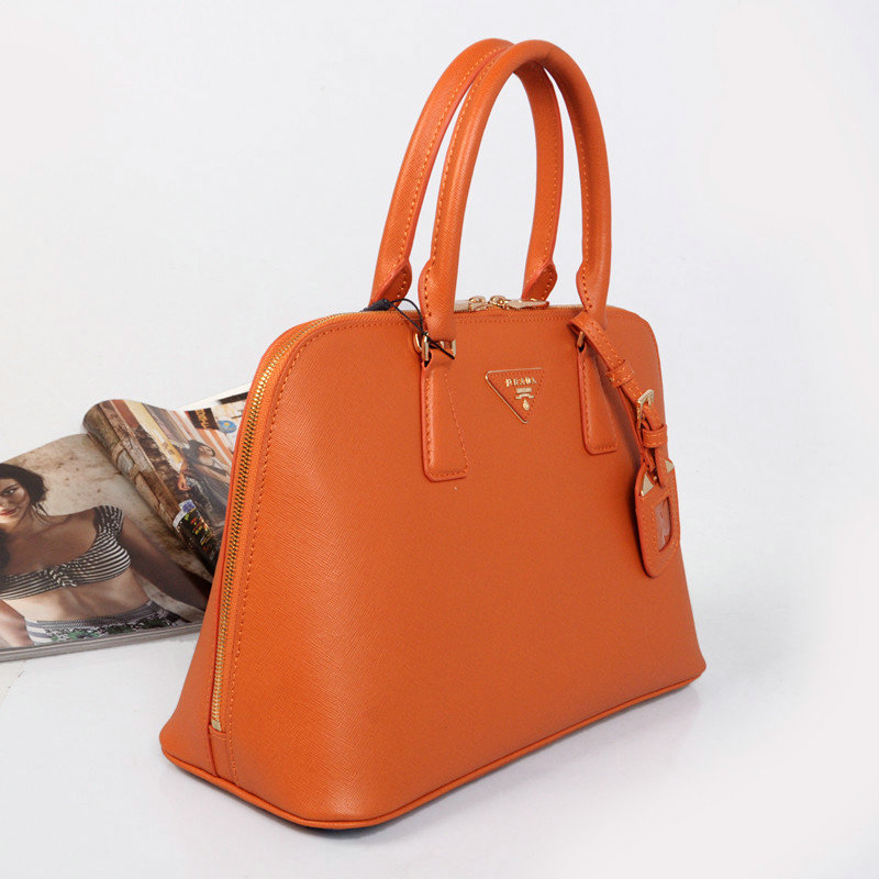 2014 Prada Saffiano Leather Two Handle Bag BL0816 orange for sale